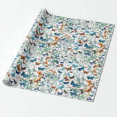 Sommer-Schmetterling-Blumen Geschenkpapier (Ungerollt)
