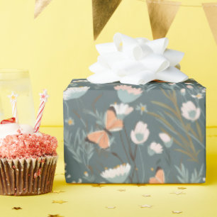 Sommer Schmetterlinge und Wildblumen Geschenkpapier