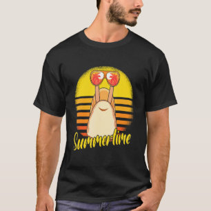 Sommer Schnecke Retro Sonnenuntergang Strand Urlau T-Shirt