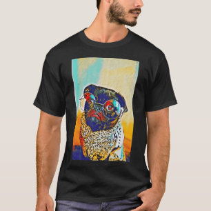 Sommer-Schul-Lehrer Brille Pop-Art-Porträt Welpe T-Shirt