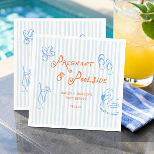 Sommer Schwanger und Pool-Side Baby-Party Serviette