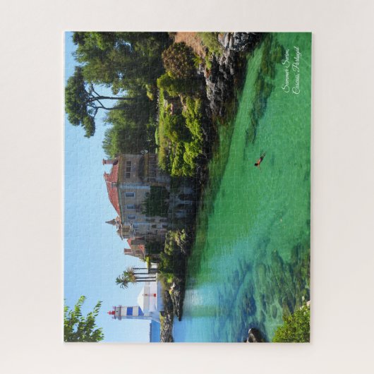 Sommer-Schwimmen, Cascais Portugal Puzzle (Vertikal)