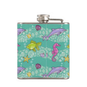 Sommer-Seemuster Flachmann (Rückseite)