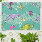 Sommer-Seemuster Geschirrtuch (Gefaltet)