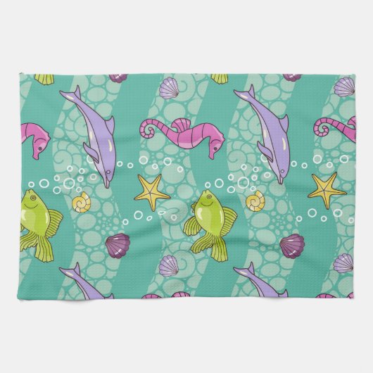 Sommer-Seemuster Geschirrtuch (Horizontal)