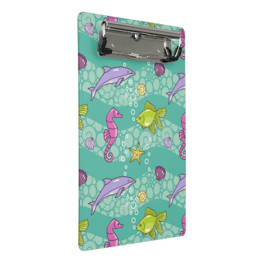 Sommer-Seemuster Mini Klemmbrett (Schrägansicht)