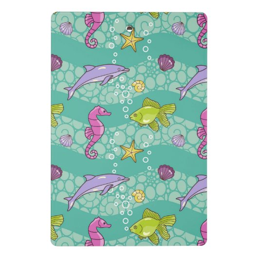 Sommer-Seemuster Mini Klemmbrett (Rückseite)