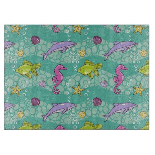 Sommer-Seemuster Schneidebrett (Vorderseite)