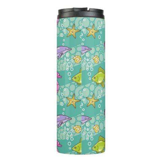 Sommer-Seemuster Thermosbecher (Rückseite)