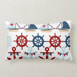 Sommer-Seethema verankert Segel-Boots-Helme Lendenkissen