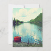 Sommer-Seeufer-Hochzeits-Ereignis-Gewohnheit lädt Einladung (Rückseite)