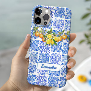 Sommer Sicilianisch blau gelb farbenfroh Azulejo A Case-Mate iPhone Hülle