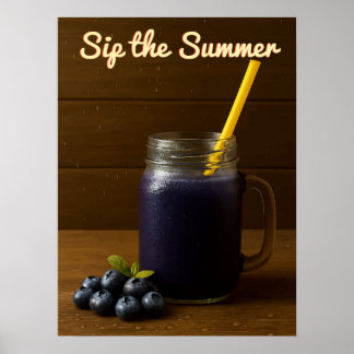 Sommer Sieben - Erfrischendes Blueberry Juice Post Poster