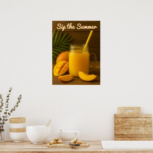 Sommer sippen - erfrischender Mango-Saft Poster (Küche)