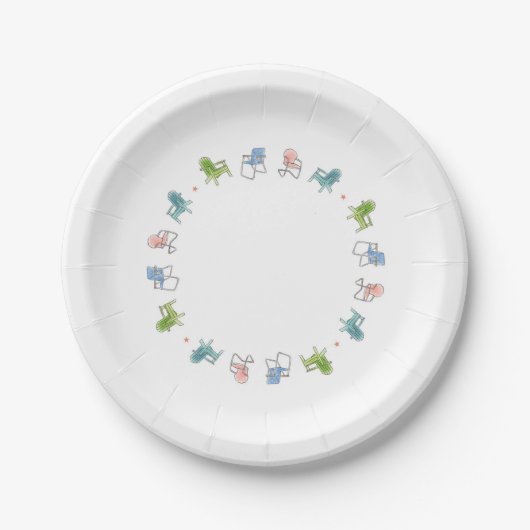 Sommer-Sitz-Spaß-Papierteller Pappteller (Vorderseite)