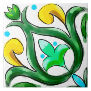 Sommer, sizilianische Fliesen, Majolika, Fliese