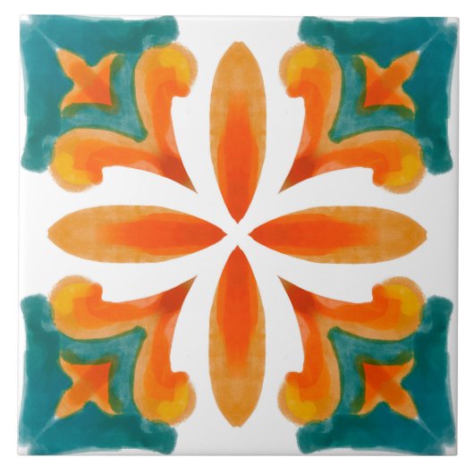 Sommer, sizilianische Fliesen, Majolika, Keramik F Fliese (Vorderseite)