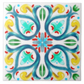 Sommer, sizilianische Fliesen, Majolika, Keramik F Fliese (Vorderseite)