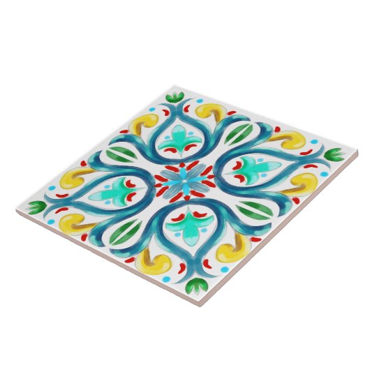 Sommer, sizilianische Fliesen, Majolika, Keramik F Fliese (Seite)