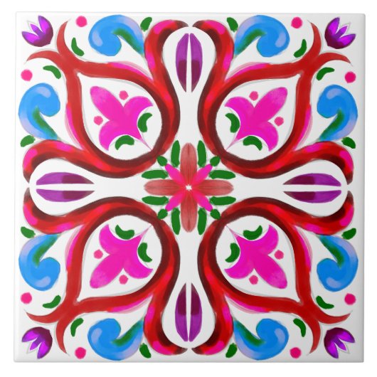 Sommer, sizilianische Fliesen, Majolika, Keramik F Fliese (Vorderseite)