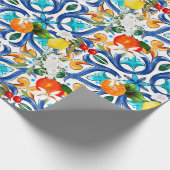 Sommer, sizilianische Fliesen, Majolika, Keramik F Geschenkpapier (Ecke)