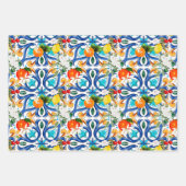 Sommer, sizilianische Fliesen, Majolika, Keramik F Geschenkpapier Set (Vorderseite 3)