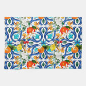 Sommer, sizilianische Fliesen, Majolika, Keramik F Geschirrtuch (Horizontal)
