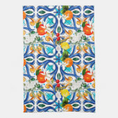 Sommer, sizilianische Fliesen, Majolika, Keramik F Geschirrtuch (Vertikal)