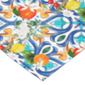 Sommer, sizilianische Fliesen, Majolika, Keramik F Tischdecke (Schrägansicht)