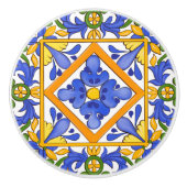 Sommer, sizilianische Fliesen, Majolika, Mittelmee Keramikknauf (Vorderseite)