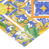 Sommer ,sizilianische Fliesen ,Zitrusfrüchte,Majol Tischdecke (Schrägansicht)