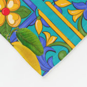 Sommer ,sizilianische Fliesen,Zitrusfrüchte,Orange Fleecedecke (Ecke)