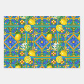 Sommer ,sizilianische Fliesen,Zitrusfrüchte,Orange Geschenkpapier Set (Vorderseite 3)