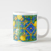 Sommer ,sizilianische Fliesen,Zitrusfrüchte,Orange Jumbo-Tasse (Rechts)