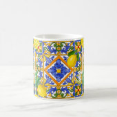 Sommer ,sizilianische Fliesen,Zitrusfrüchte,Orange Kaffeetasse (Mittel)