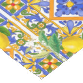 Sommer ,sizilianische Fliesen,Zitrusfrüchte,Orange Tischdecke (Schrägansicht)