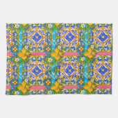 Sommer ,sizilianische Fliesen ,Zitrusfrüchte,Zitro Geschirrtuch (Horizontal)