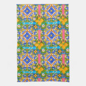 Sommer ,sizilianische Fliesen ,Zitrusfrüchte,Zitro Geschirrtuch (Vertikal)