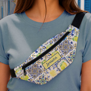 Sommer-Sizilianische Zitrus-Mittelmeer-Majolika Bauchtasche