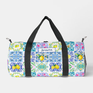 Sommer sizilianische Zitrusfrüchte Mittelmeer Azul Duffle Bag