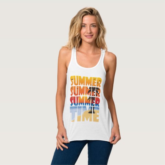 Sommer Sommerzeit! Tank Top (Vorderseite Vollansicht)