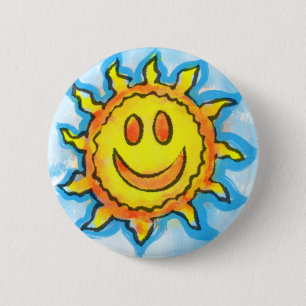 Sommer-Sonne-Lächeln-Knopf Button