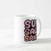 Sommer Sonne Salz Sand Strand Reise Kaffeetasse (VorderseiteRechts)