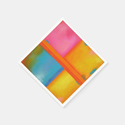 SOMMER, SONNE & SEE - Rosa Gelb Abstrakte Kunst Serviette (Ecke)