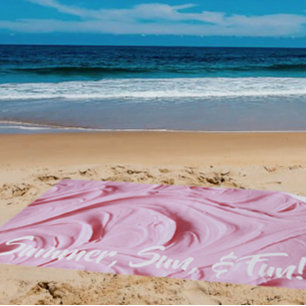'Sommer, Sonne & Spaß' Rosa Cupcake Zuckerguss Strandtuch