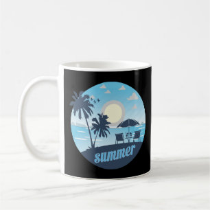 Sommer, Sonne, Strand, Stühle, Sonnenschirm und Pa Kaffeetasse