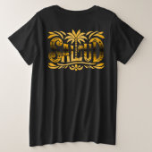 Sommer Sonne und Meer - Salud - Palmendekor Große Größe T-Shirt (Design Rückseite)