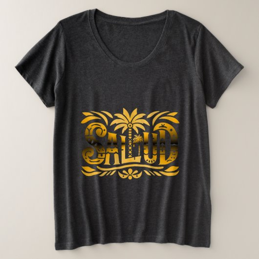 Sommer Sonne und Meer - Salud - Palmendekor Große Größe T-Shirt (Design vorne)