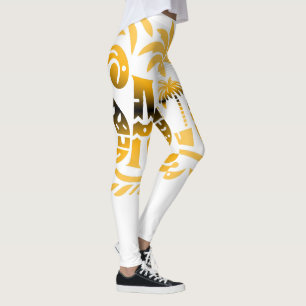 Sommer Sonne und Meer - "SALUD" - Palmendekor Leggings
