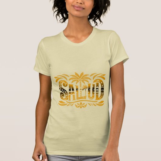 Sommer Sonne und Meer - Salud - Palmendekor T-Shirt (Vorderseite)